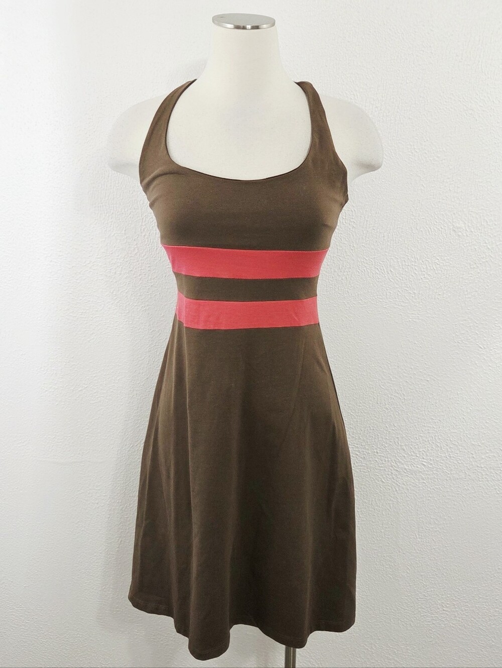 Patagonia cross back a-line mini dress brown red jersey outdoors women's small S